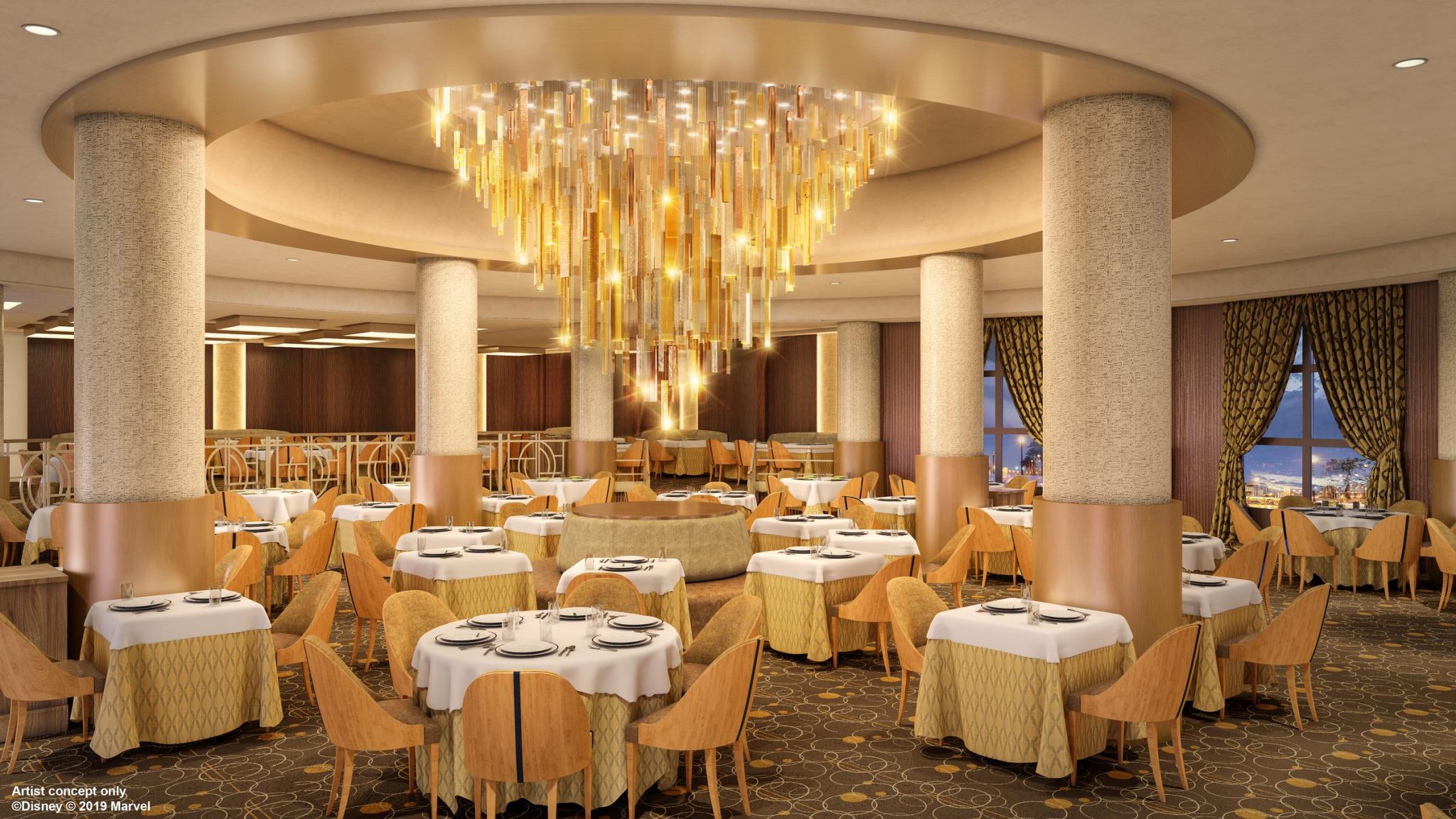 Disney’s Hotel New York – The Art of Marvel : zoom sur le lustre du Manhattan Restaurant, élément de décor emblématique au cœur d’une expérience héroïque